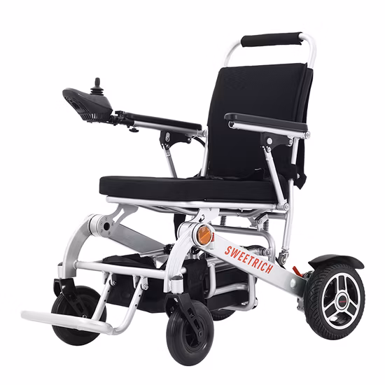 Fauteuil roulant pliant Portable en aluminium, léger et pliable, manuel, électrique, vente en gros, avec CE FDA